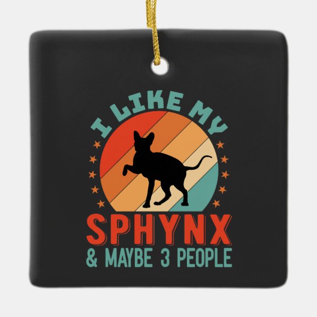 Kanadischer haarloser Sphynx Cat Owner Spaß Keramikornament (Vorderseite)