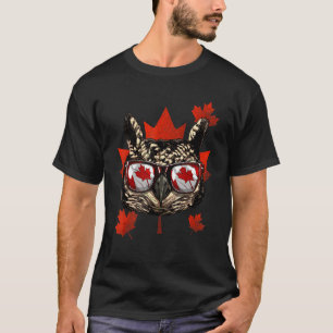 Kanadischer Owl Bird Maple Tree Leaf Canada Flag B T-Shirt