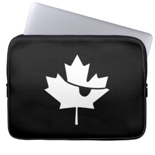 Kanadischer Pirat Schwarz-Weißes Ahornblatt Laptopschutzhülle