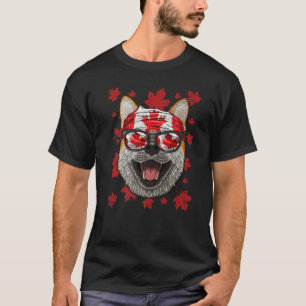 Kanadischer Shiba Inu Patriotische Kanada-Flagge M T-Shirt