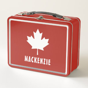 kanadischer Tag Red White Canadian Flaggen Ahornle Metall Brotdose