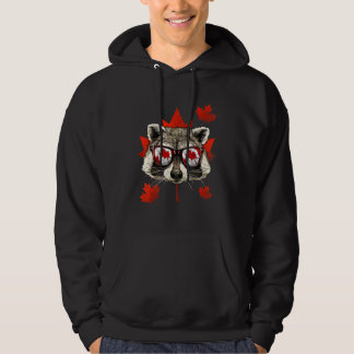 Kanadischer Waschbär-Ahornbaumblatt Kanada-Flagge  Hoodie