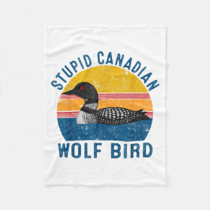 Kanadischer Wolf lustiger Loon-Vogel Humor Zitat Fleecedecke