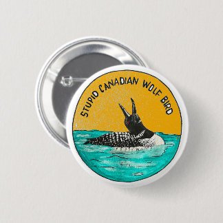 Kanadischer Wolf-Vogel-Knopf Button