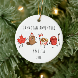 Kanadisches Abenteuer Personalisierte Reise Keramik Ornament