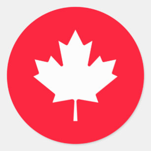 Kanadisches Ahornblatt. KANADA. Klassischer runder Aufkleber