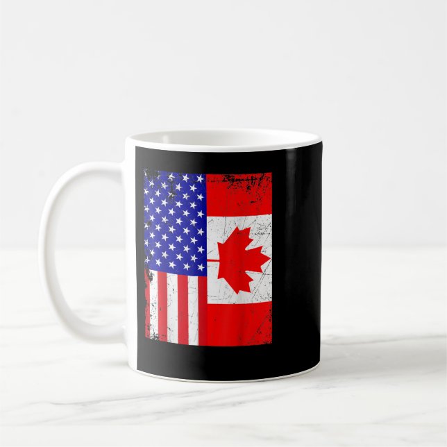 Kanadisches amerikanisches Shirt USA Kanada Flag 4 Kaffeetasse (Links)