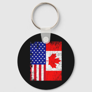 Kanadisches amerikanisches Shirt USA Kanada Flag 4 Schlüsselanhänger