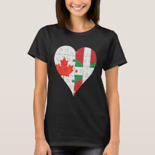 Kanadisches Baskenflaggenherz T-Shirt