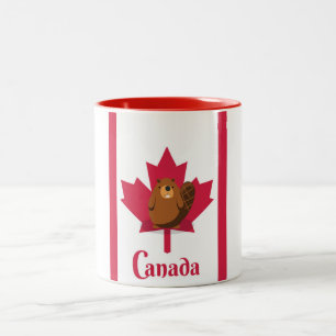Kanadisches Biber-Cartoon-Reiseposter Zweifarbige Tasse