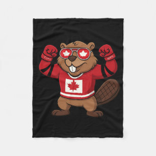 Kanadisches Biber-Symbol-Hockey-Flag-Shirt 1. Juli Fleecedecke