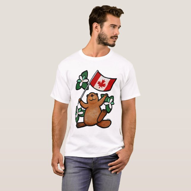 Kanadisches Biber-T - Shirt-Geschenk für Kanadier T-Shirt (Vorne ganz)