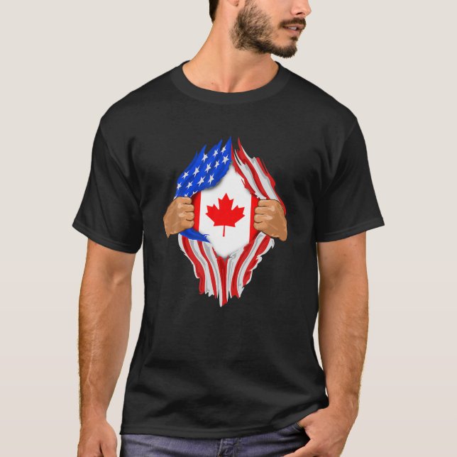 Kanadisches Blut im Inneren | Canada Flag Gift T-Shirt (Vorderseite)