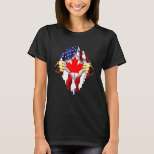 Kanadisches Blut in Me Kanada - Amerikanische Flag T-Shirt
