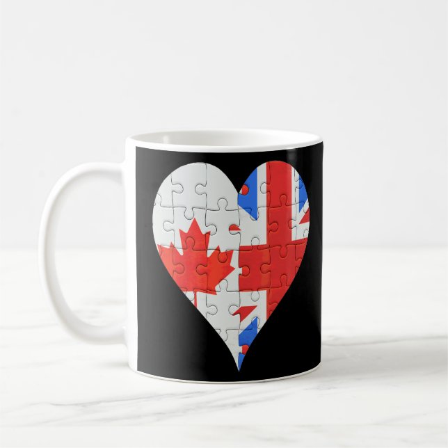 kanadisches Britisches Flaggenherz Kaffeetasse (Links)