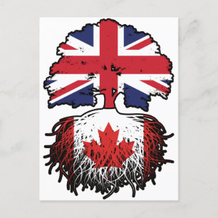 Kanadisches Britisches Tree Roots-Flag für Kanada Postkarte