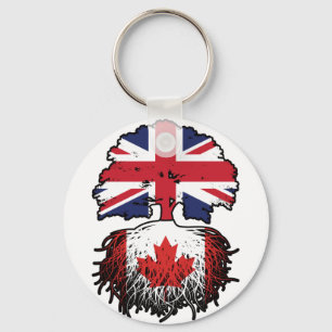 Kanadisches Britisches Tree Roots-Flag für Kanada Schlüsselanhänger