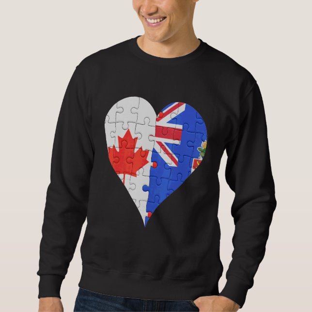 kanadisches Caymanisches Flaggenherz Sweatshirt (Vorderseite)