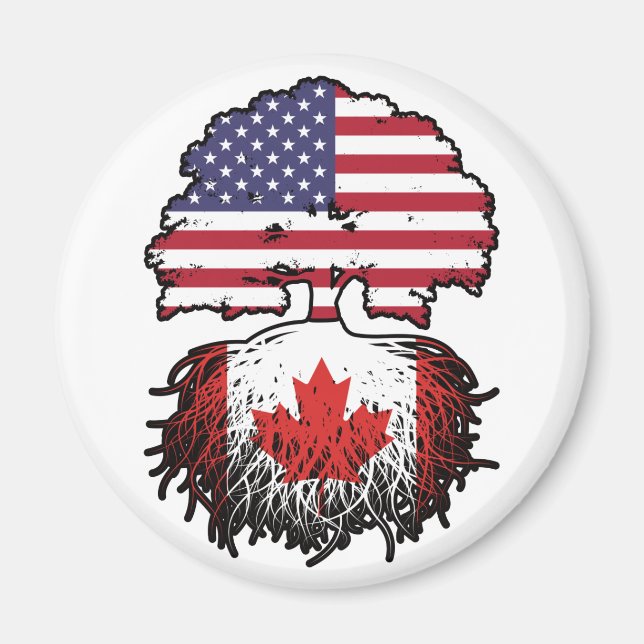 Kanadisches Flag der amerikanischen Tree Roots Magnet (Vorne)