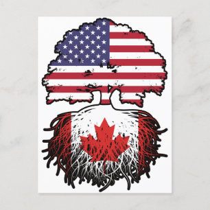 Kanadisches Flag der amerikanischen Tree Roots Postkarte