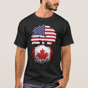 Kanadisches Flag der amerikanischen Tree Roots T-Shirt