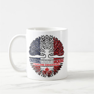 Kanadisches Flag Frankreich Tree Roots Kaffeetasse