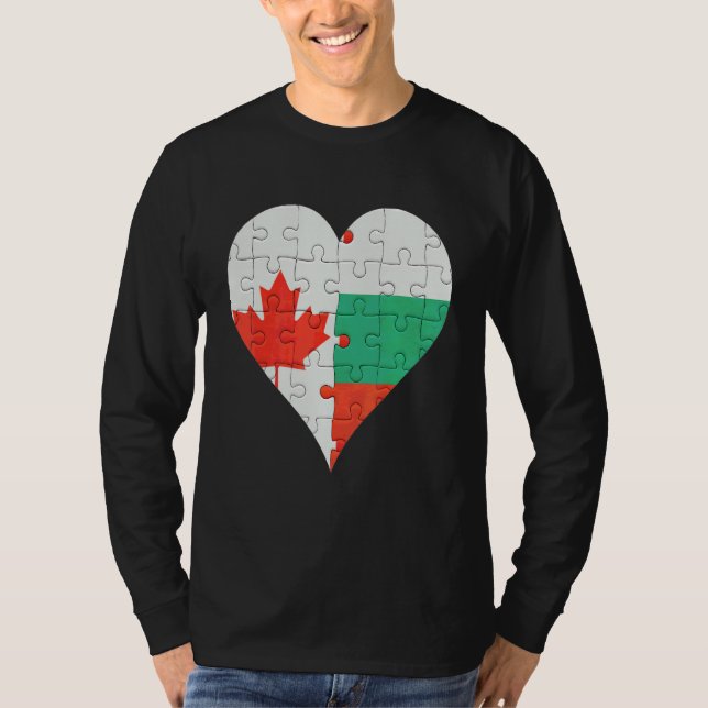 Kanadisches Flag Herz T-Shirt (Vorderseite)