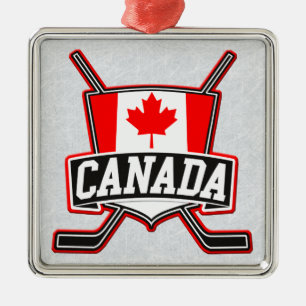 Kanadisches Flag Hockey-Logo Ornament Aus Metall