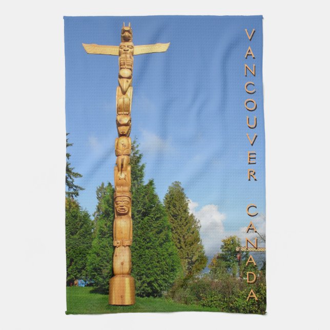 Kanadisches Handtuch Native Totem Pole Vancouver H (Vertikal)