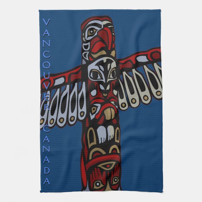 Kanadisches Handtuch Native Totem Pole Vancouver H (Vertikal)