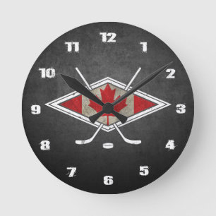 Kanadisches Hockey-Logo-Flag rund um die Uhr