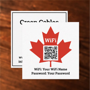 Kanadisches Hotel-WLAN Plus QR-Code Plus Adresse a Telefonnummerkarte