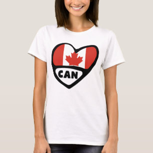 kanadisches Ländercode-Flag-Herz, CAN T-Shirt