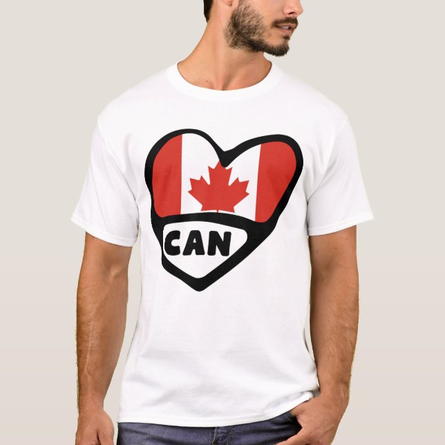 kanadisches Ländercode-Flag-Herz, CAN T-Shirt (Vorderseite)