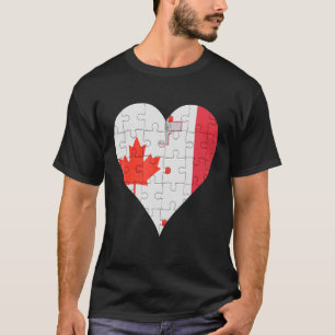 kanadisches Malteser Flaggenherz T-Shirt