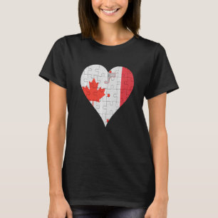 kanadisches Malteser Flaggenherz T-Shirt