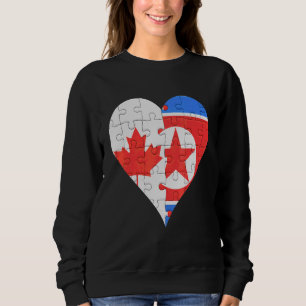 Kanadisches nordkoreanisches Flaggenherz Sweatshirt