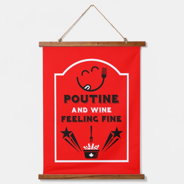 Kanadisches Poutine-Festival Wandteppich Mit Holzrahmen (Vorderseite)