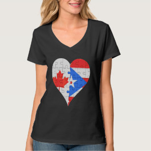 Kanadisches Puerto-Rico-Flaggenherz T-Shirt