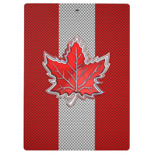 Kanadisches Rotes Ahornblatt im Stil von Kohlensto Klemmbrett