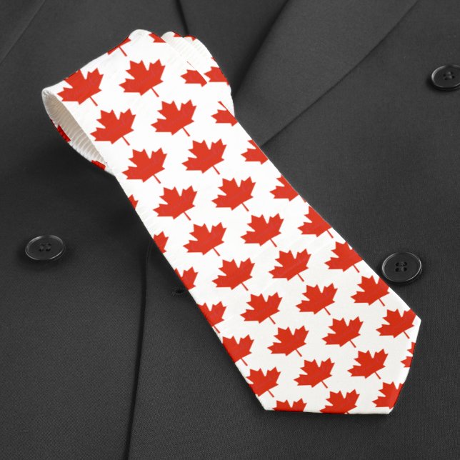 kanadisches Rotweiße kanadische Flaggenmuster Krawatte (Canada Red White Canadian Flag Maple Leaf Pattern Neck Tie)