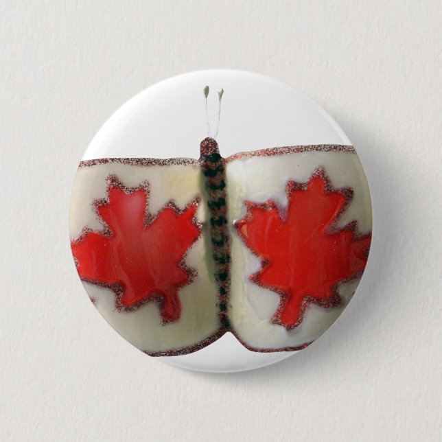 Kanadisches Schmetterlingsdesign Button (Vorderseite)