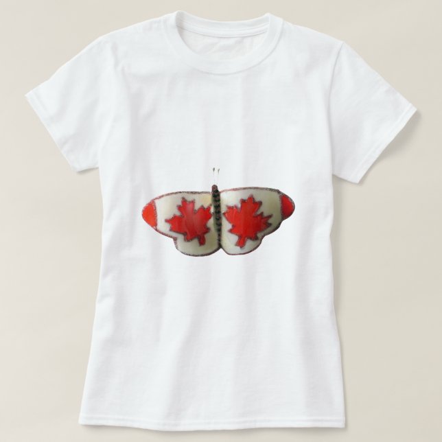 Kanadisches Schmetterlingsdesign T-Shirt (Design vorne)