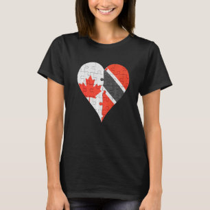 Kanadisches Trinidadian und Tobagos-Flaggenherz T-Shirt