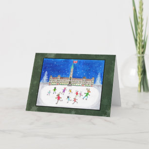 Kanadisches Waldtier Naive Folk Art Feiertag Feiertagskarte