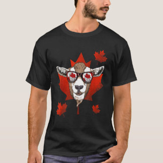 Kanadisches Ziegenapelbaum Leaf Kanada Flaggentier T-Shirt