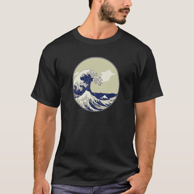 Kanagawa Great Japanese Wave Mount Fuji Woodblock T-Shirt (Vorderseite)