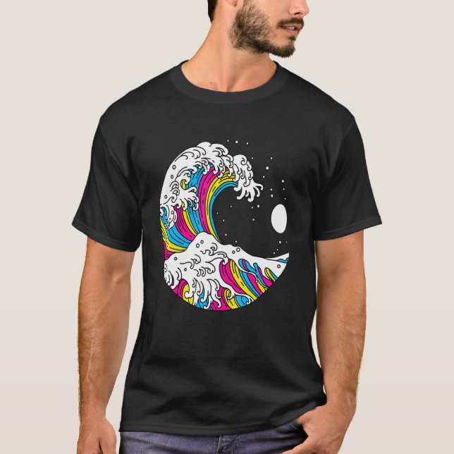 Kanagawa Japanisch Die große Welle der Pansexual L T-Shirt (Vorderseite)