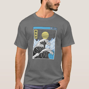 Kanagawa Wave Japan Digitale Landschaft Kawaii Ani T-Shirt