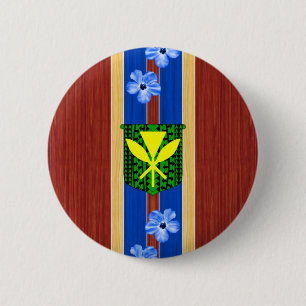 Kanaka Maoli Fake-Holz-Surfbrett Button